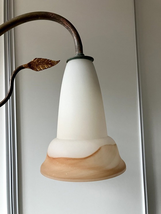 Image 1 of Lampada a sospensione Falb design in alabastro e ottone