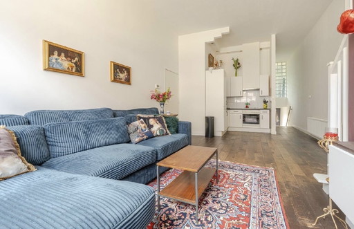 Hoekbank donkerblauw - in goede staat