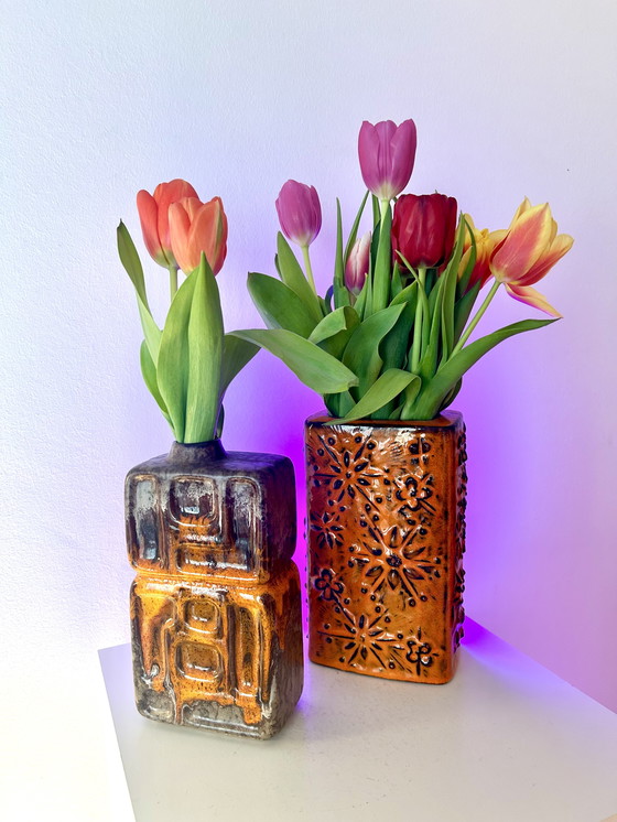 Image 1 of A pair of vases from East and West German ceramic history – East German Pottery meets West German Pottery
