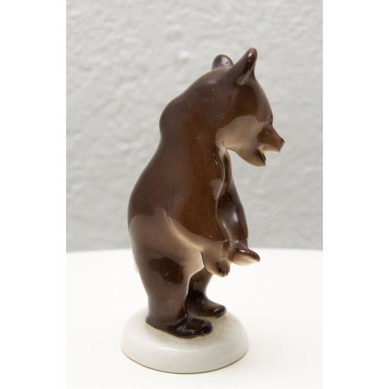 Image 1 of Vintage ceramic sculpture of a bear by the Lomonosov company, Soviet Union 1970