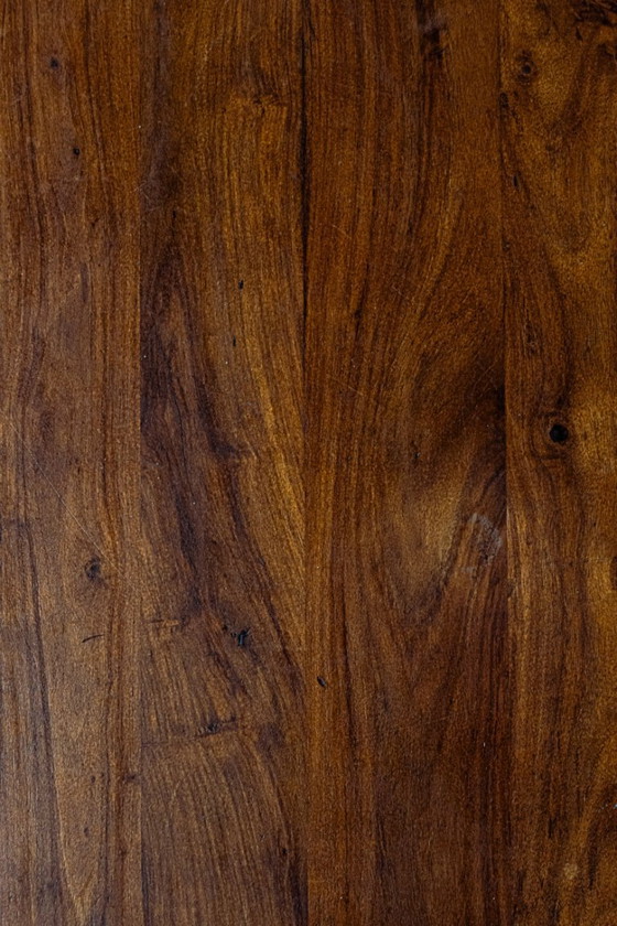 Image 1 of Cubist 1980s dining set table + 4 stools solid wood