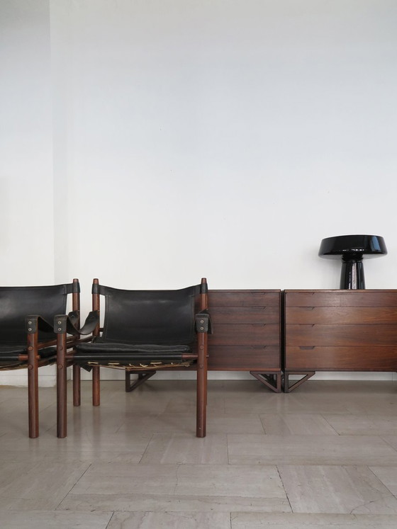 Dark wood Chest of drawers by Svend Langkilde, Denmark, 1960s, set of 2, Scandinavian (photo 3 of 23)