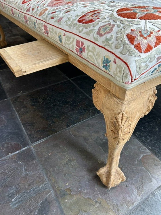 Unique Coffee Table with Authentic Uzbek Suzani Upholstery – Wood (photo 3 of 5)