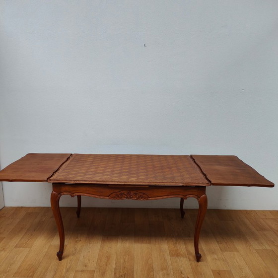 Image 1 of Table à manger de campagne vintage, table à manger extensible