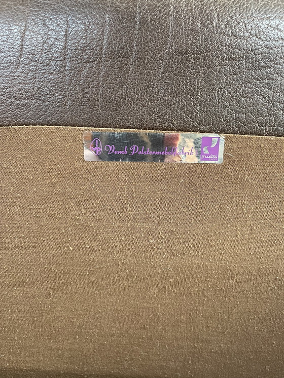 Image 1 of Brauner Ledersessel im skandinavischen Design aus den 1970er Jahren