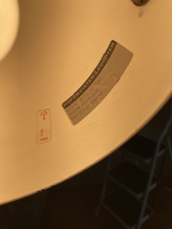 Image 1 of Pair of Chromed Metal Hangers, German Manufacture, 80's Hoffmeister Leuchten House