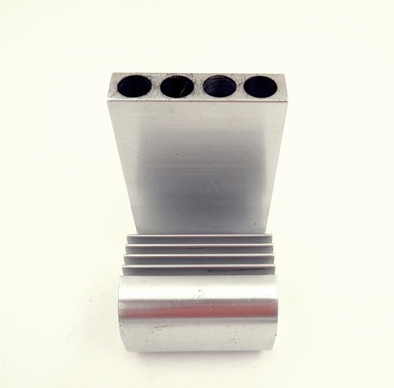 Image 1 of Pot à crayons et à lettres moderniste vintage en aluminium par Pierre Vandel, années 1970