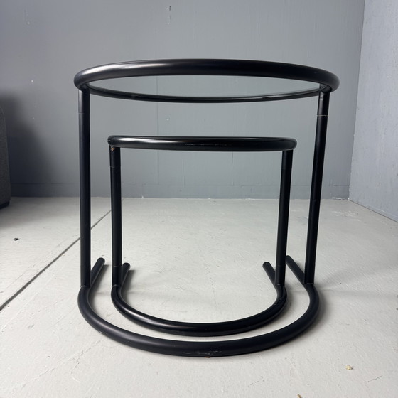 Image 1 of Set van 2 buisframe bijzettafels - postmoderne