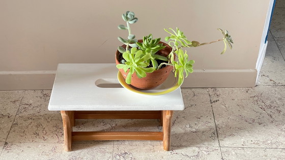 Image 1 of Vintage Beech Wood Stool
