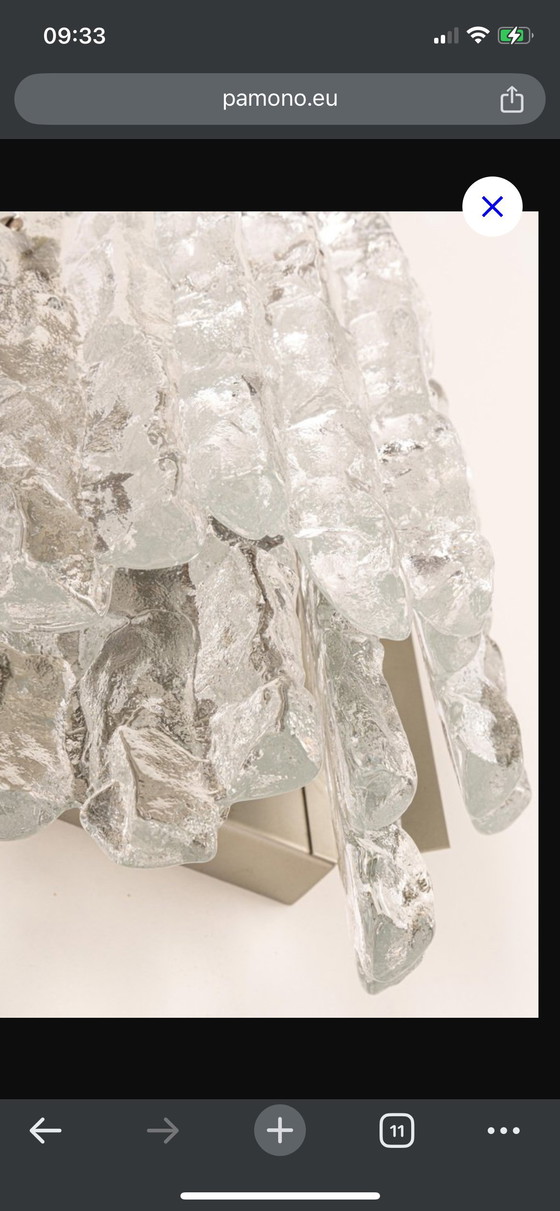 Image 1 of Grandes apliques de pared de Murano de Kalmar, Austria, década de 1960, juego de 2