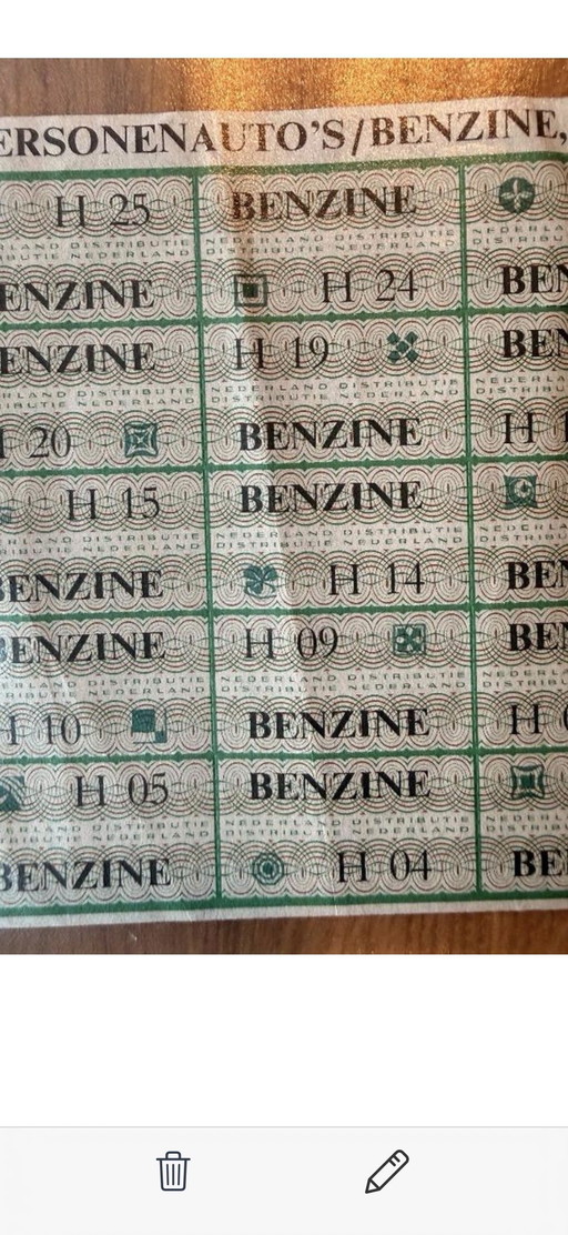 Set van 2x25 benzinebonnen oliecrisis 1973 (H&M)