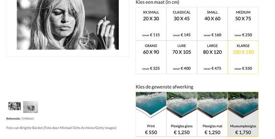 Image 1 of Fotografía impresa en plexiglás Brigitte Bardot