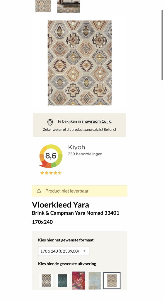 Tappeto Brink en Campman Yara Nomad 33401, Brink & Campman, Tappeti, Lana, Multicolore (foto 5 di 8)