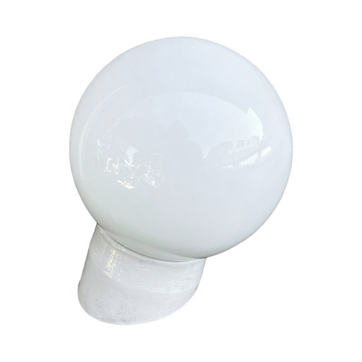 Industrial wall lamp, white, glass, FOTON, Poland, 1960s.