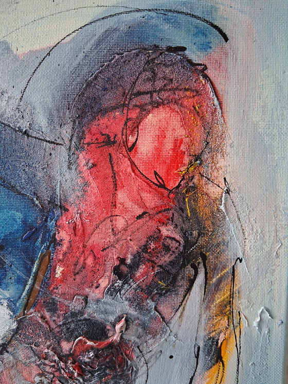 Image 1 of Skating white Fear,abstract,mixed media