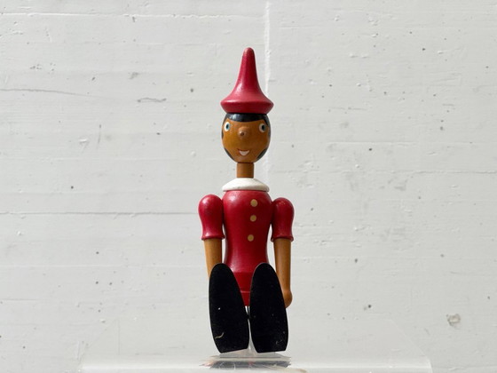 Image 1 of Ikonische Holzfigur Pinocchio, dekorative Gelenkfigur, 1960er Jahre