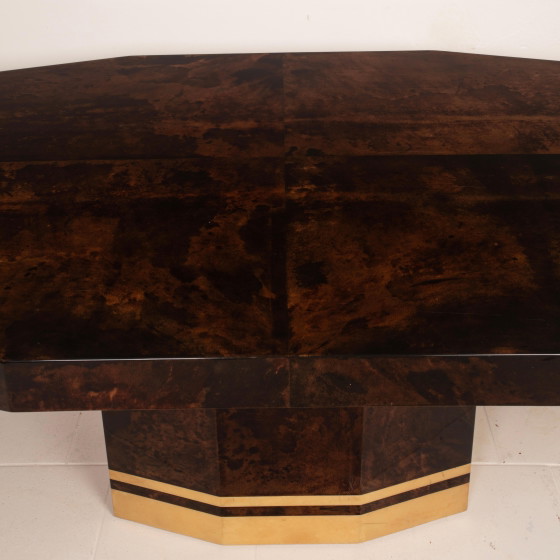 Mesa de comedor de pergamino Mod. 2007D de Willy Rizzo & Nucci Valsecchi para TURA Milano – Mesas de comedor (photo 7 of 20)