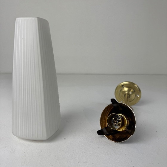 Image 1 of ANCIENNE APPLIQUE LAITON ET OPALINE VINTAGE