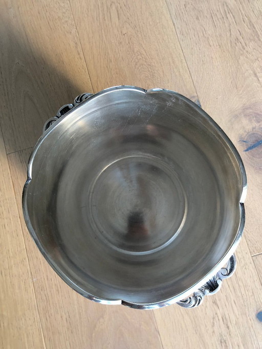 Champagnerkühler aus versilbertem Stahl (Stempel)