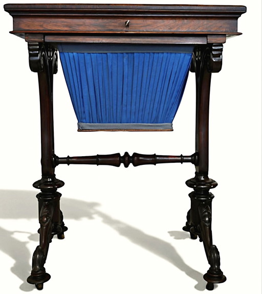 Museumsqualität Viktorianischer Palisander Arbeitstisch (ca. 1840) – Vollständig Authentifiziert