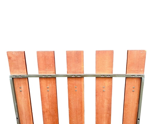 Image 1 of Houten vintage wandkapstok | Kapstok di metà secolo con latten e haken 