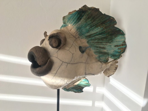 Raku Craquelé Brassenskulptur '95