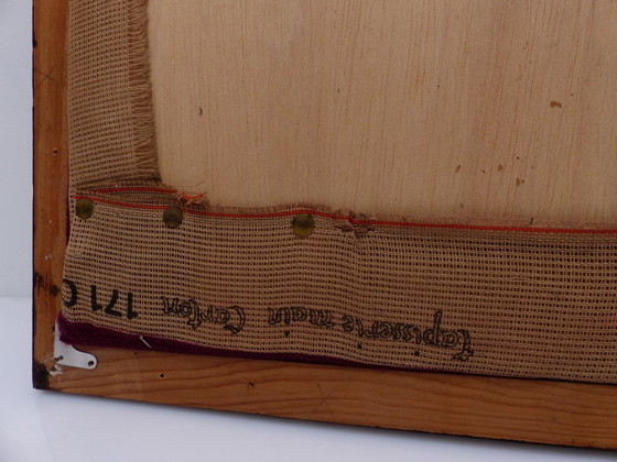 Image 1 of Grande tela da parete incorniciata con decorazione stilizzata di gufo e fogliame, produzione Royal Paris, anni '70.