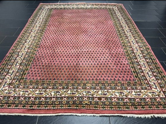 Image 1 of Preciosa alfombra oriental anudada a mano – Sarough Mir (Rosa Antigua / Paisley)
