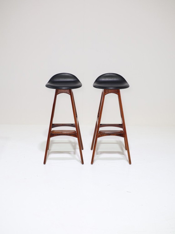 Image 1 of 2x Barhocker Erik Buch OD61 Palisanderholz Dänisch 1960er Jahre