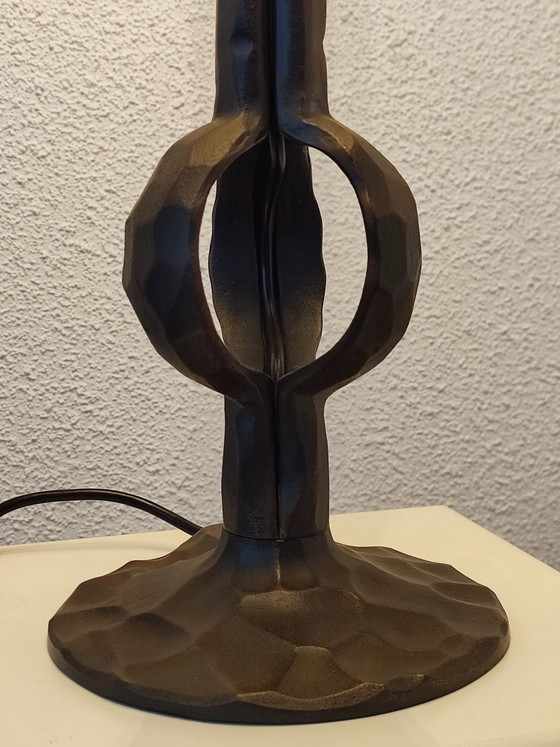 Image 1 of 1970S - cast iron - BRUTALIST lamp 