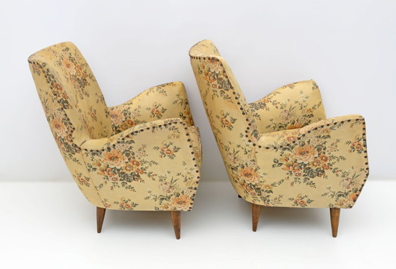 Image 1 of Attributed to Gio Ponti Mid-Century Modern Italian Armchairs by ISA, 1950s, Pair