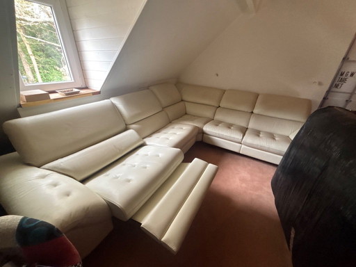 🛋️ Roche Bobois – CINETIQUE 2 Full Relax MOTORISIERTES Sofa – Ecru-Leder – Komplettkonfiguration