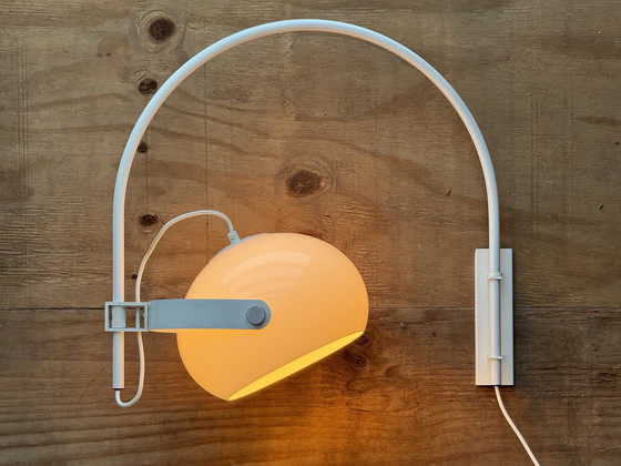 Image 1 of White Retro Mushroom Wall Lamp by Dijkstra – 1970s Space Age Design