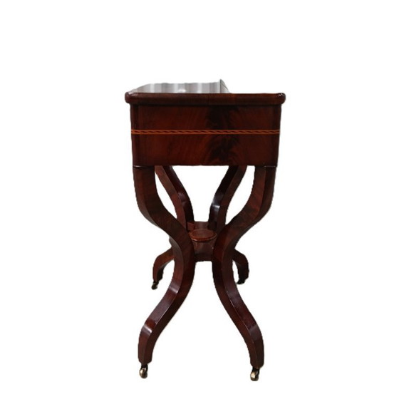 Image 1 of Antique mahogany sewing/dressing table from the late 19th century