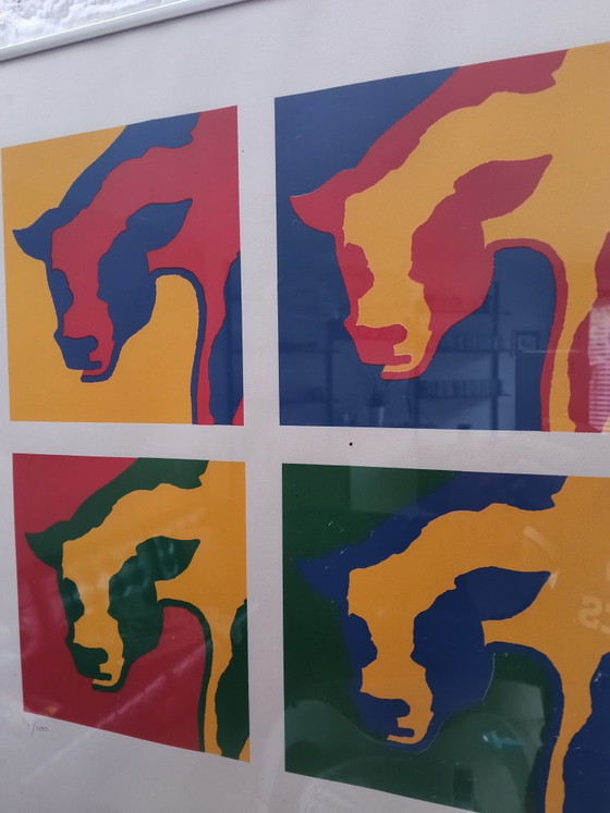 Lithographie pop art Chien tacheté – Lithographies et sérigraphies, Glass, Paper (photo 3 of 6)