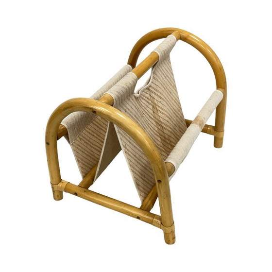 Image 1 of Vintage bamboe tijdschriftenrek – boho-stijl / Mid-Century Modern, jaren 70