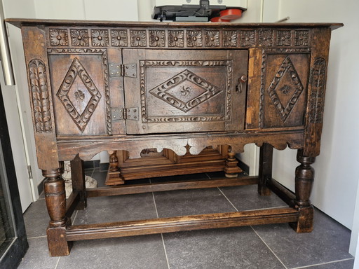 Antiek Engels Sideboard - Jacobeaanse Stijl – buffetkasten, Wood (photo 2 of 9)