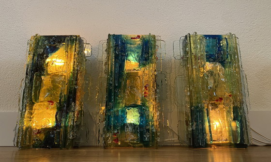 Image 1 of Set of 3 vintage Raak Chartres wall lamps 70's