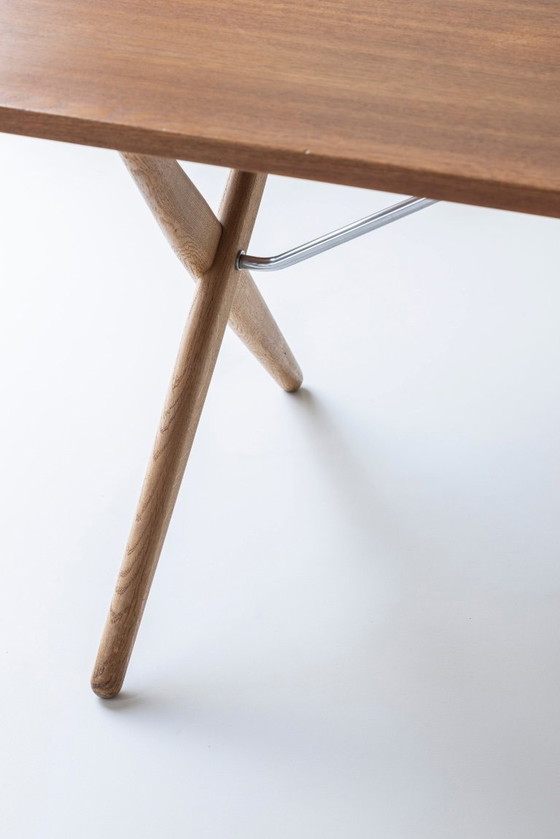 Image 1 of Seltener Hans Wegner 'Sawbuck' Tisch, DK 1960er