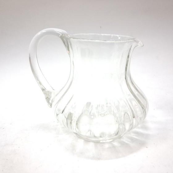 Image 1 of Pichet en verre côtelé vintage – Une élégance intemporelle à chaque service