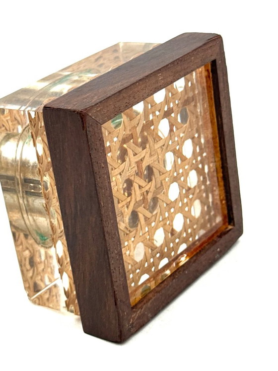 Accendino da tavolo in lucite Mid-century, Italia anni '70, Oggetti decorativi, Plexiglass, Marrone (foto 8 di 8)