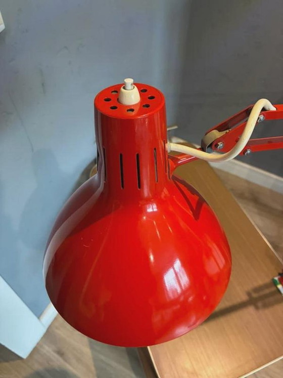 Luxo L-1 architect desk lamp by Jacob Jacobsen, red, 1960s, Table lamps, Metal (photo 3 of 8)