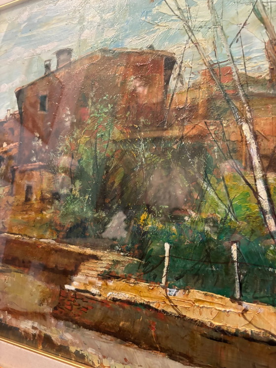 Peinture à l'huile sur toile de Lamberto Lamberti, années 1970, Peintures et dessins (photo 8 sur 9)