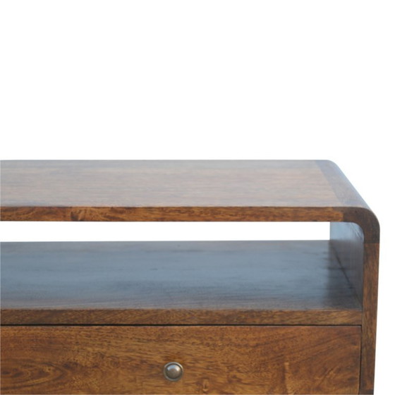 Image 1 of Console table in solid mango wood with a chestnut wood look
