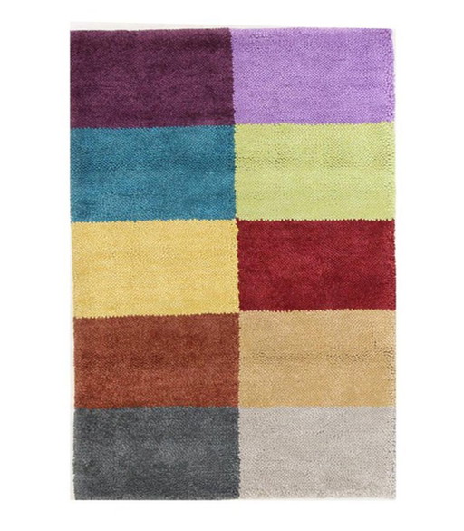 Alfombra de Lana Moderna de Diseño Anudada a Mano Nueva y Sin Usar 200 x 140 cm
