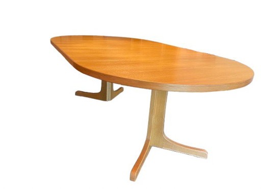 Mesa de comedor XL Vintage Mid-Century de Roble – Redonda a Ovalada – 120-220 Cm