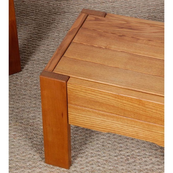 Image 1 of Paar Nachttische aus massiver Esche, französische Handwerkskunst aus dem 20. Jahrhundert