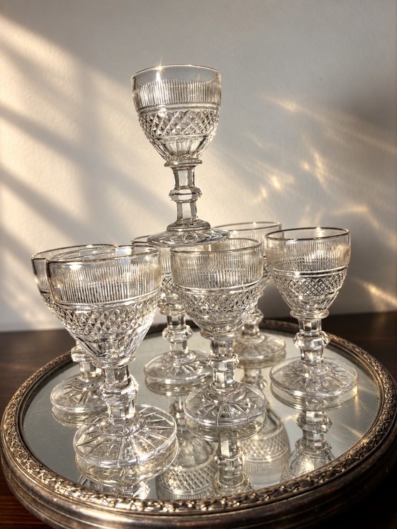 M. Trianon 7 Bicchieri Saint Louis – Bicchieri e caraffe, Crystal (photo 3 of 15)