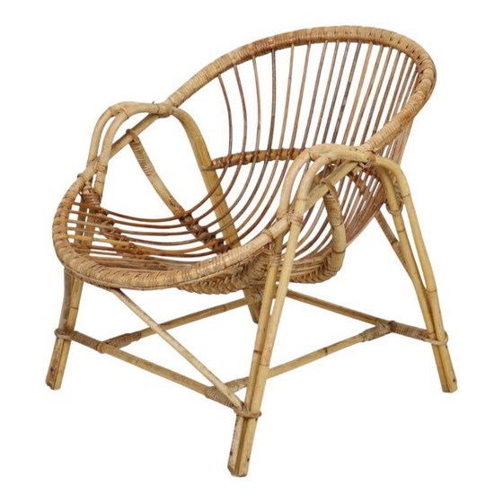 Image 1 of Set vintage di poltrone lounge in rattan stile boho