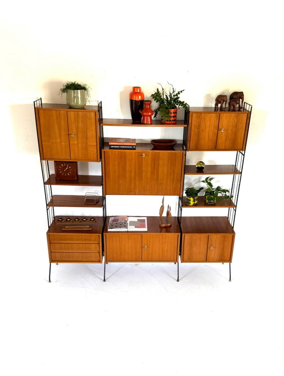 Sistema a parete modulare vintage autoportante, Köch Möbel ‘60 – Armadi a muro, Legno, Metallo (photo 14 of 15)